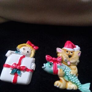 1980s vintage Christmas pins/brooches